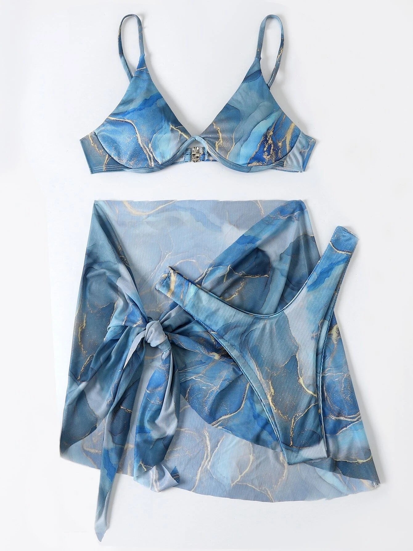 Braye | Bikini una pieza con estampado mármol