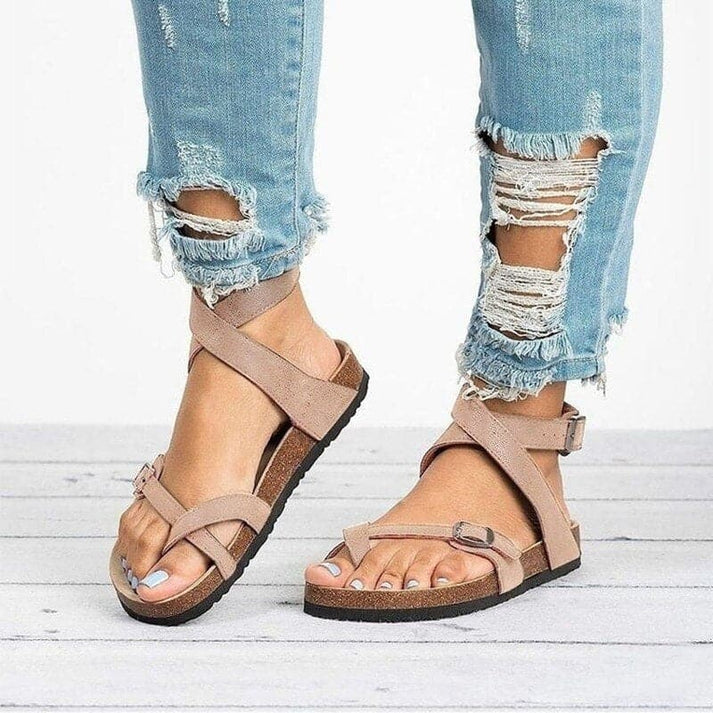 Brígida | Sandalias Elegantes Con Tiras De Piel
