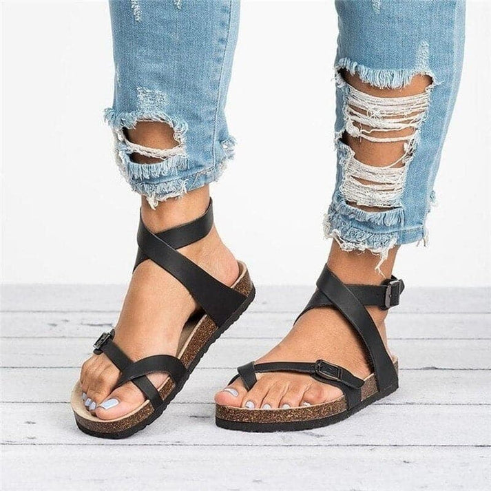 Brígida | Sandalias Elegantes Con Tiras De Piel