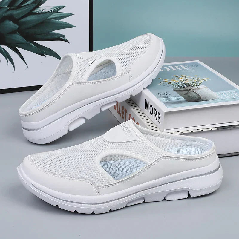 Blanca | Sandalias cómodas sin cordones para mujer