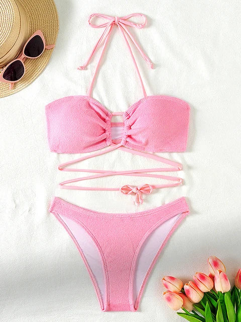 Braewyn | Conjunto bikini push-up con tirantes cruzados