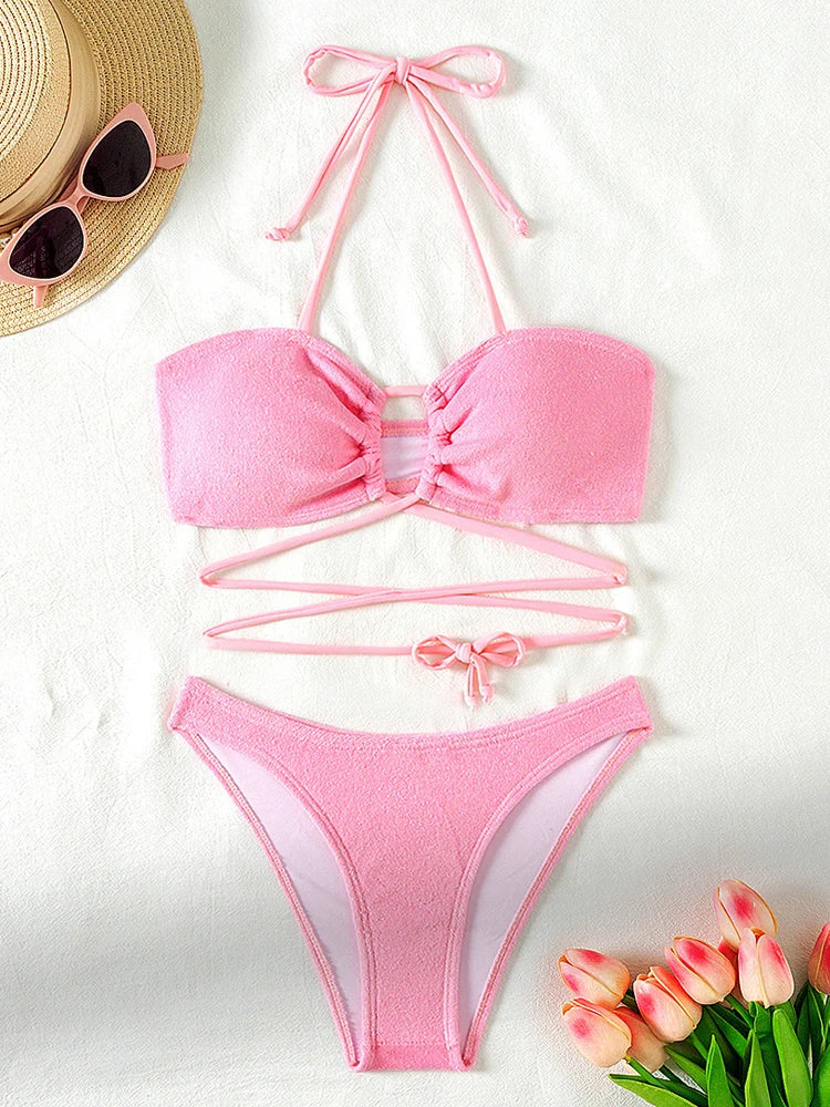 Braewyn | Conjunto bikini push-up con tirantes cruzados