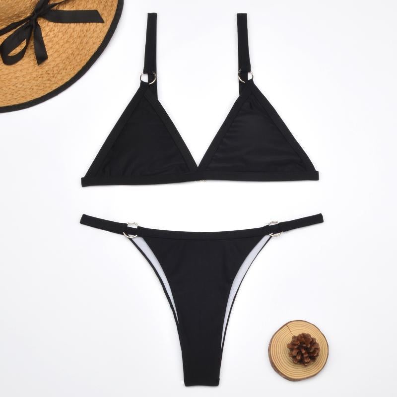Beneta | Bañador bikini dos piezas con aros metal dorado y copas triangulares Heidi-Mo
