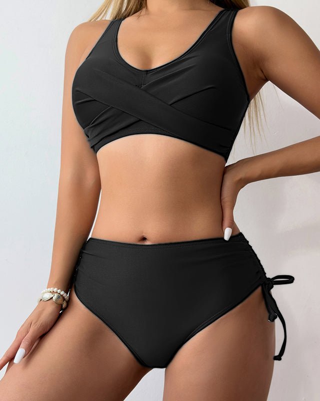 Ana | Bikini liso con toque portivo y cordón