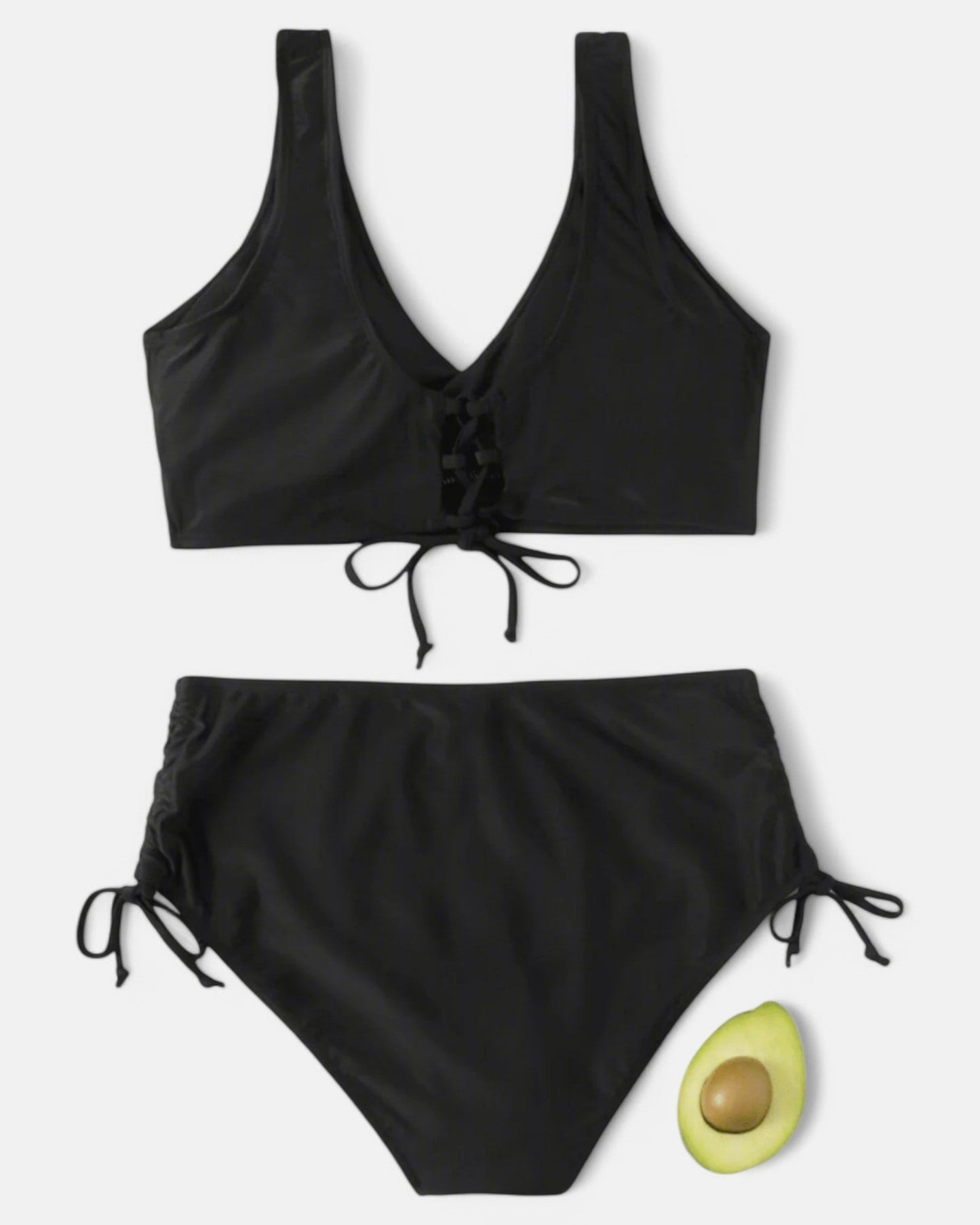 Ana | Bikini liso con toque portivo y cordón