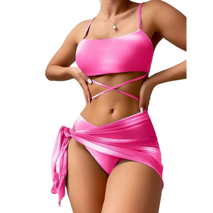 Bonaria | Bañador bikini  3 piezas con cordones y falda  playa
