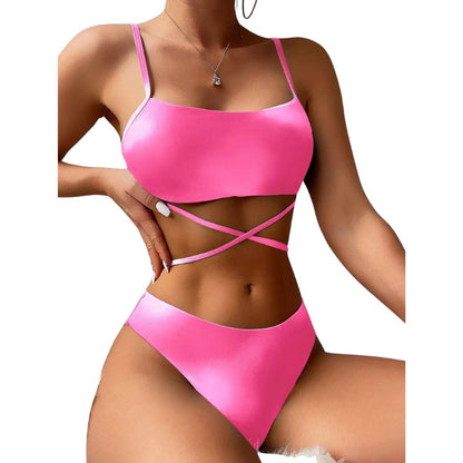 Bonaria | Bañador bikini  3 piezas con cordones y falda  playa