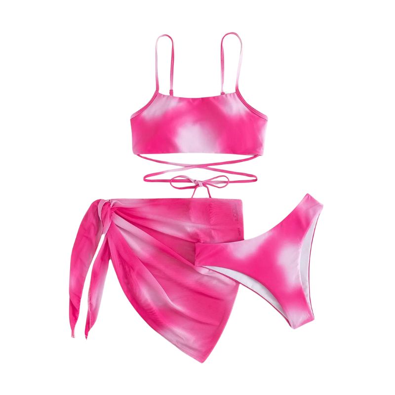 Bonaria | Bañador bikini  3 piezas con cordones y falda  playa