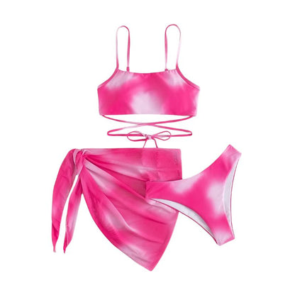Bonaria | Bañador bikini  3 piezas con cordones y falda  playa