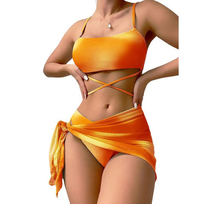 Bonaria | Bañador bikini  3 piezas con cordones y falda  playa