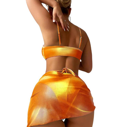Bonaria | Bañador bikini  3 piezas con cordones y falda  playa