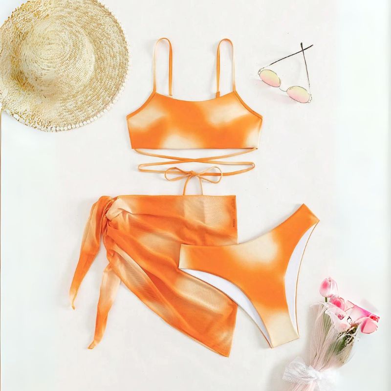 Bonaria | Bañador bikini  3 piezas con cordones y falda  playa