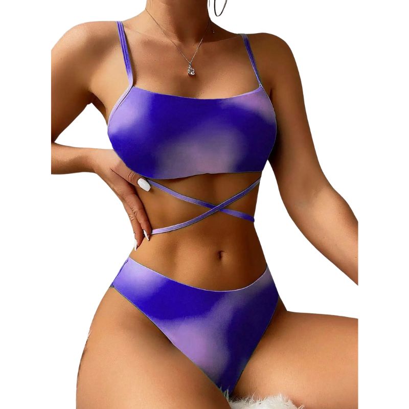 Bonaria | Bañador bikini  3 piezas con cordones y falda  playa
