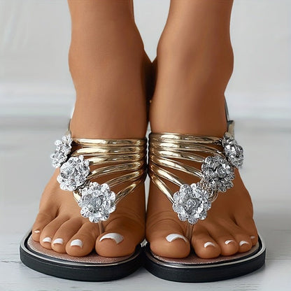 Victoria | Sandalias con flores de diamantes
