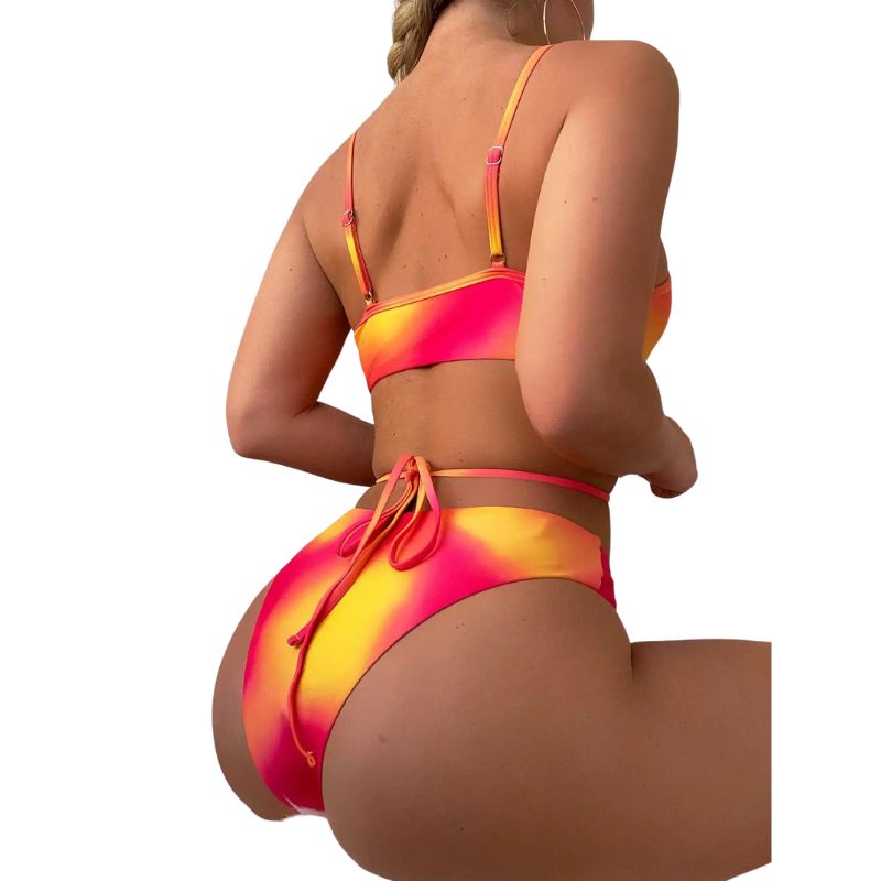 Bonaria | Bañador bikini  3 piezas con cordones y falda  playa