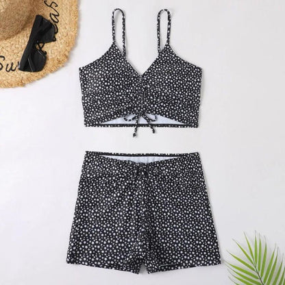 Bondie | Traje  baño bikini  encaje gradado  3 piezas con falda  playa