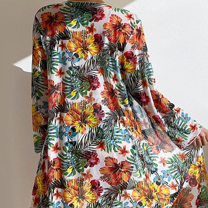 Avenela | Bikini De 3 Piezas Con Flores Y Bata