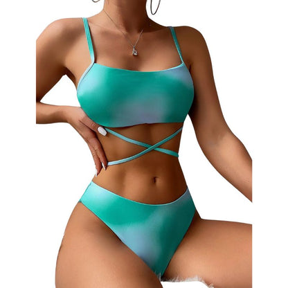 Bonaria | Bañador bikini  3 piezas con cordones y falda  playa