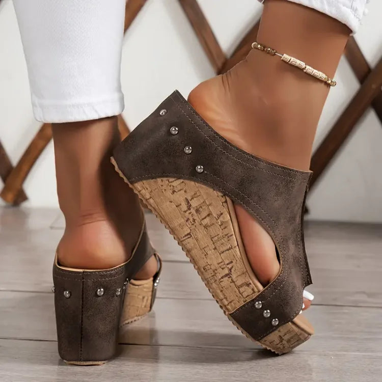 Bárbara | Sandalias plataforma piel