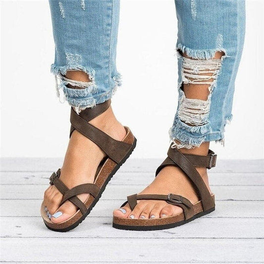 Brígida | Sandalias Elegantes Con Tiras De Piel