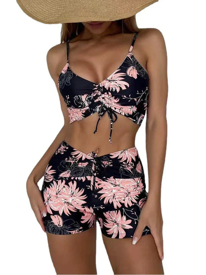 Beileag | Traje  baño bikini  encaje gradado  3 piezas con falda  playa