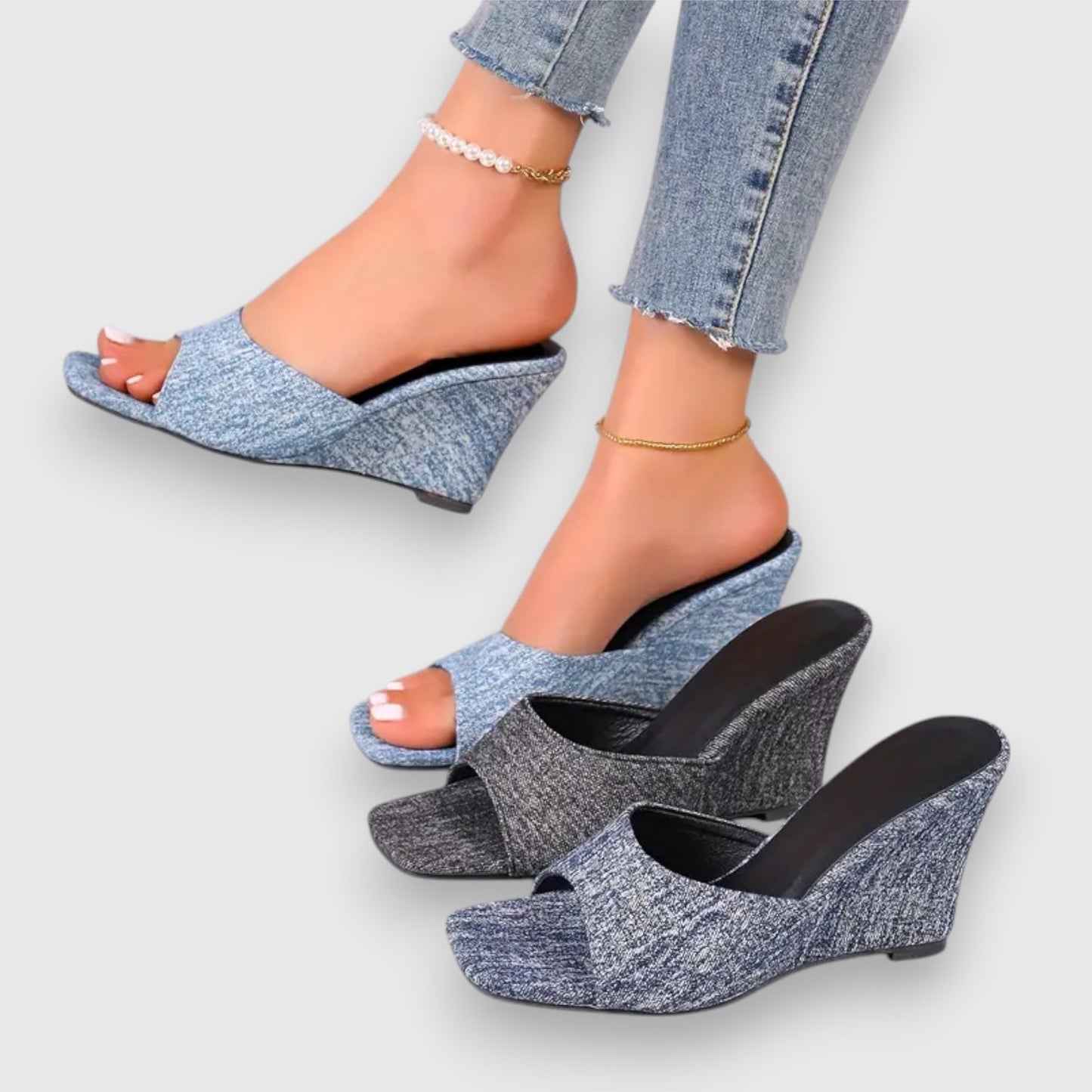 Ximena | Vaqueros Keilabsatz Sandalias