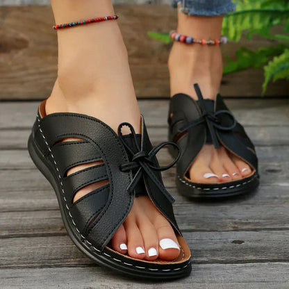 Zenda | Sandalias cómodas con pajarita.