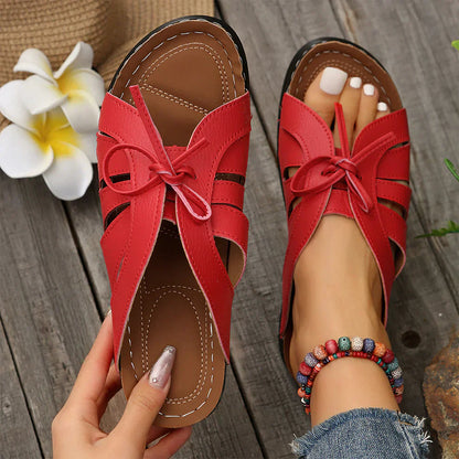 Zenda | Sandalias cómodas con pajarita.