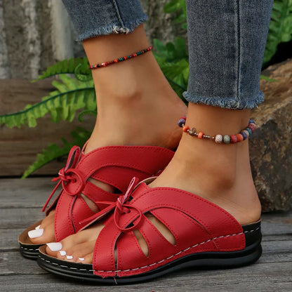 Zenda | Sandalias cómodas con pajarita.