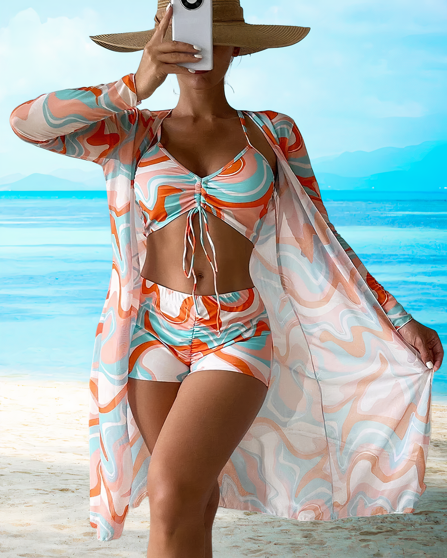 Bendición | Conjunto  bikini  cintura alta con pareo