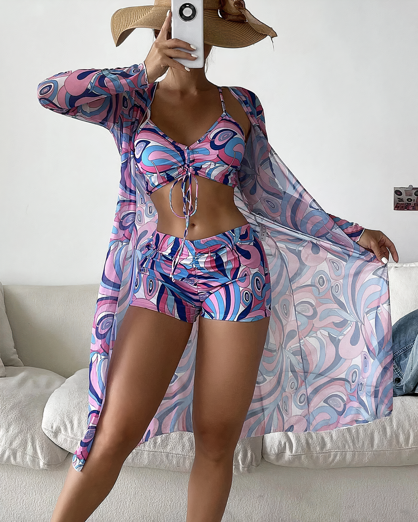 Bendición | Conjunto  bikini  cintura alta con pareo