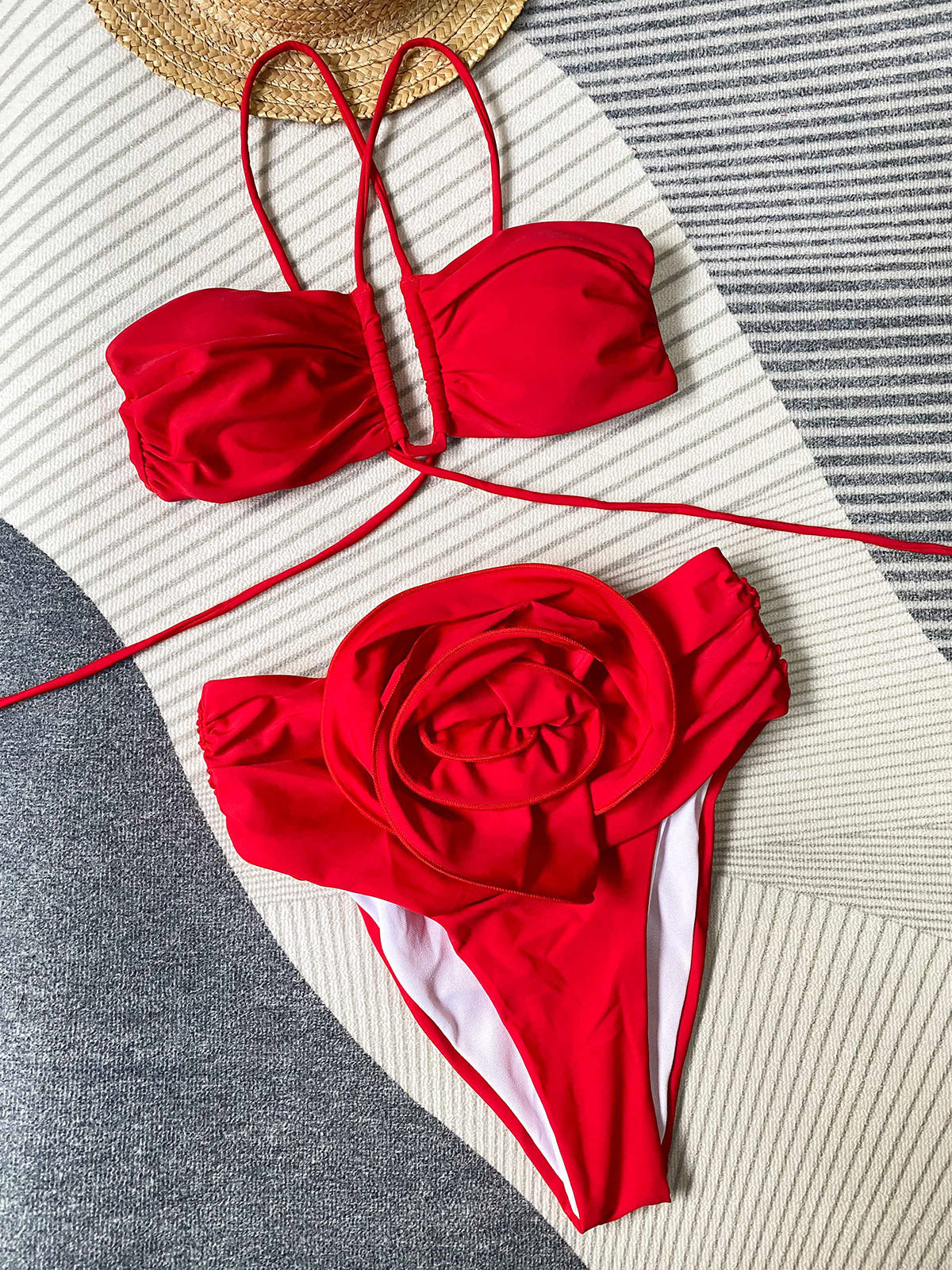 Berilo | Bikini Con Cuello Y Detalle Floral