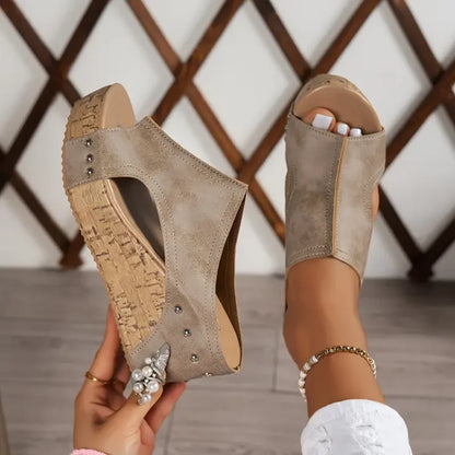 Bárbara | Sandalias plataforma piel