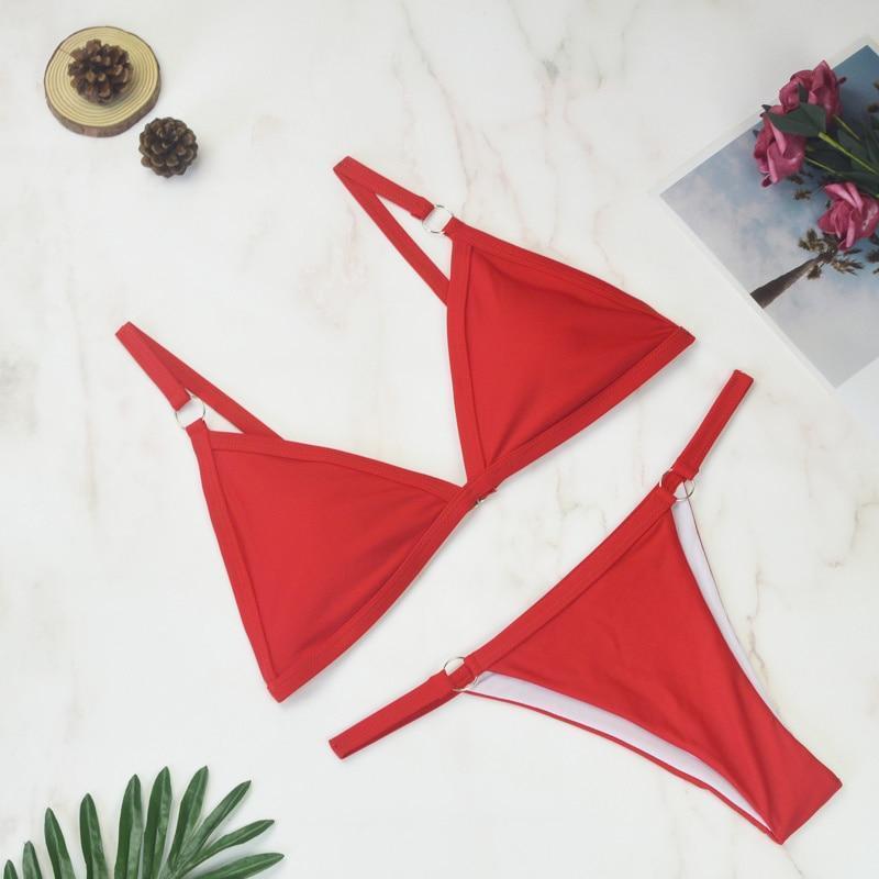 Beneta | Bañador bikini  dos piezas con aros  metal dorado y copas triangulares Heidi-Mo