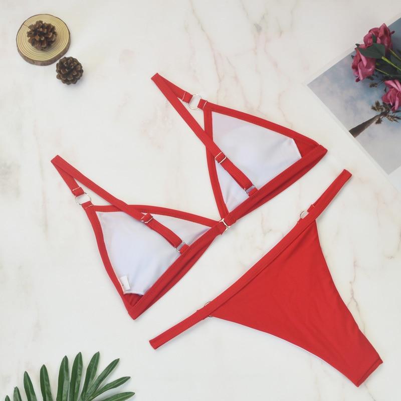 Beneta | Bañador bikini  dos piezas con aros  metal dorado y copas triangulares Heidi-Mo