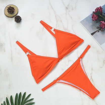 Beneta | Bañador bikini  dos piezas con aros  metal dorado y copas triangulares Heidi-Mo