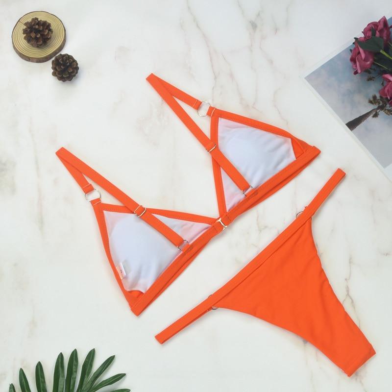 Beneta | Bañador bikini  dos piezas con aros  metal dorado y copas triangulares Heidi-Mo