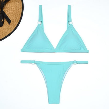 Beneta | Bañador bikini  dos piezas con aros  metal dorado y copas triangulares Heidi-Mo