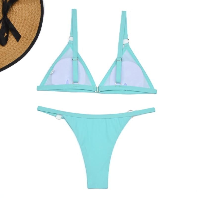 Beneta | Bañador bikini  dos piezas con aros  metal dorado y copas triangulares Heidi-Mo