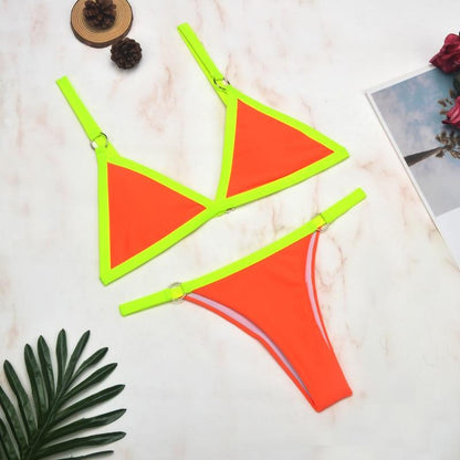 Beneta | Bañador bikini  dos piezas con aros  metal dorado y copas triangulares Heidi-Mo