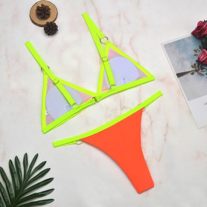 Beneta | Bañador bikini  dos piezas con aros  metal dorado y copas triangulares Heidi-Mo