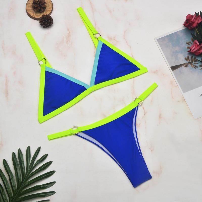 Beneta | Bañador bikini  dos piezas con aros  metal dorado y copas triangulares Heidi-Mo