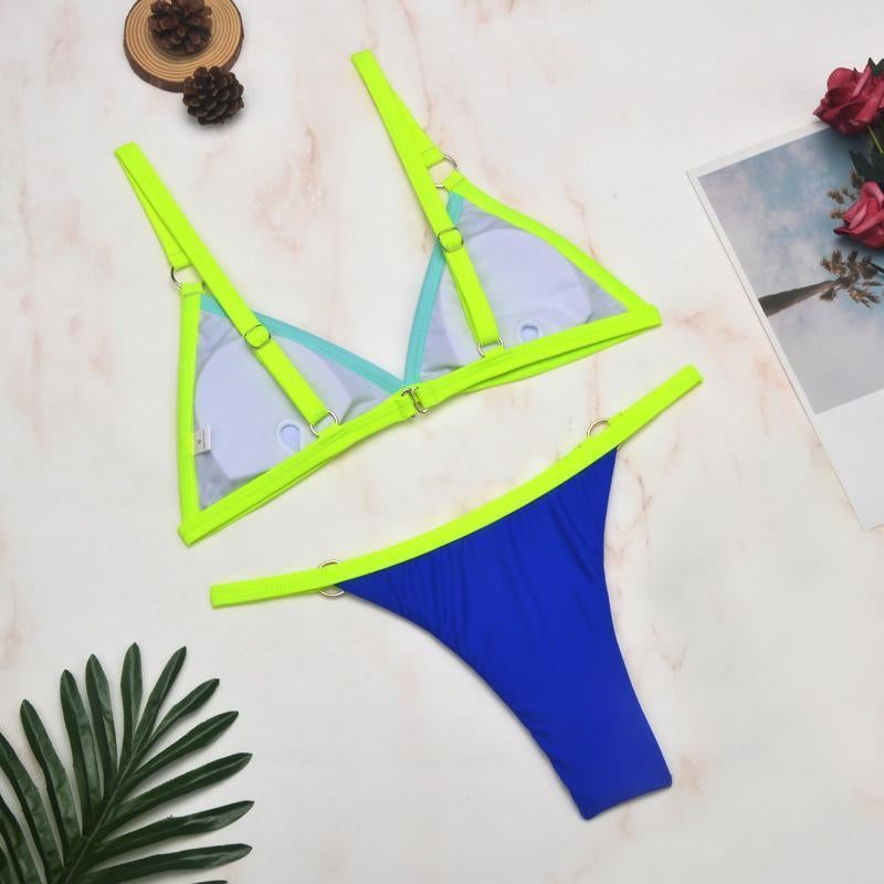 Beneta | Bañador bikini  dos piezas con aros  metal dorado y copas triangulares Heidi-Mo