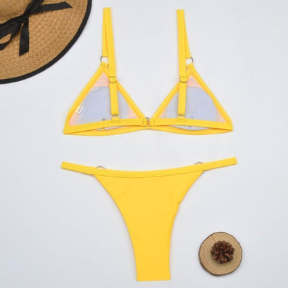 Beneta | Bañador bikini  dos piezas con aros  metal dorado y copas triangulares Heidi-Mo