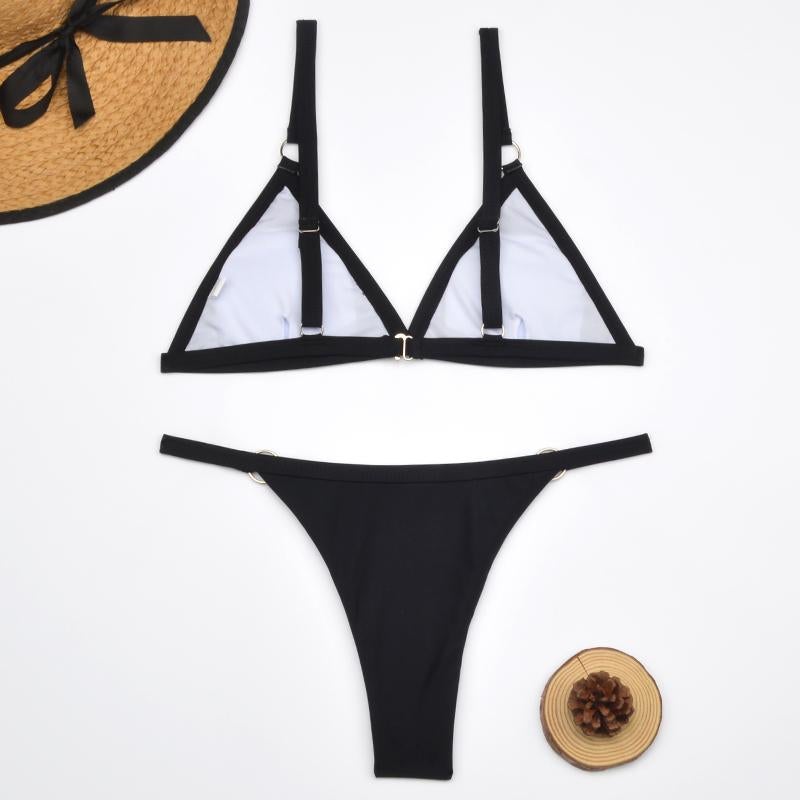 Beneta | Bañador bikini  dos piezas con aros  metal dorado y copas triangulares Heidi-Mo