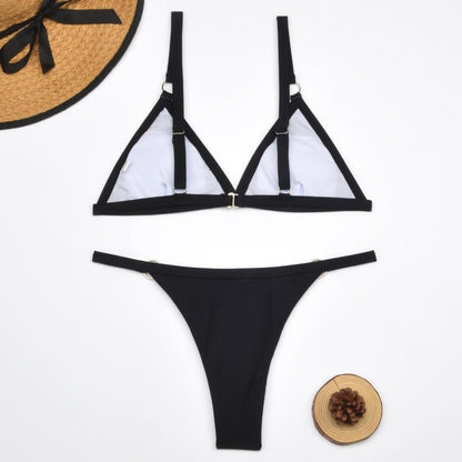 Beneta | Bañador bikini  dos piezas con aros  metal dorado y copas triangulares Heidi-Mo