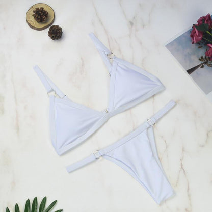 Beneta | Bañador bikini  dos piezas con aros  metal dorado y copas triangulares Heidi-Mo