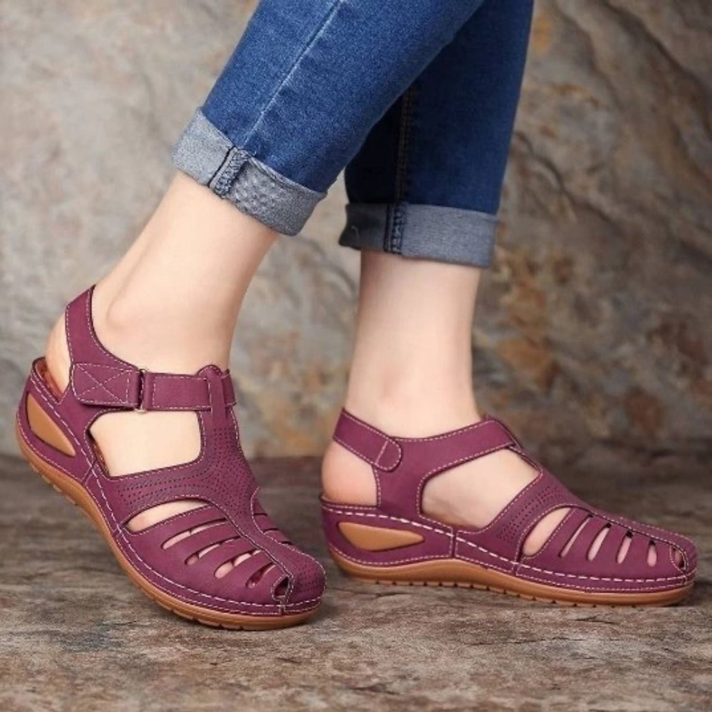 Amapola | Sandalias de cuña cómodas y ortopédicas.
