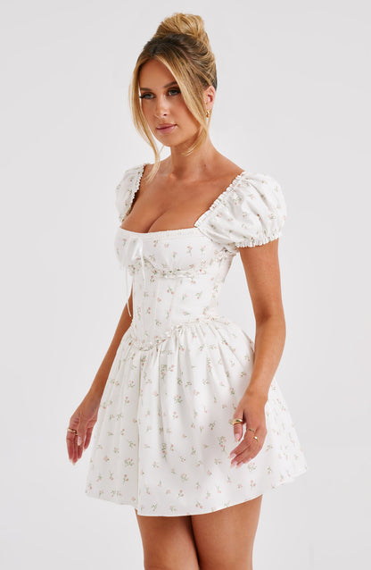 Vestido Mini Penelope - Estampado Floral en Tonos Rosa