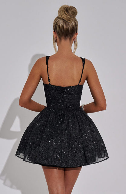 Vestido Mini Polly - Brillo Negro